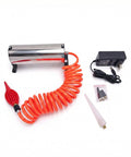 Heavy Duty Electric Air Pump For Air Column Bags Pro Grade Industrial Metal Inflator with nozzles and coiled hose