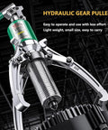 Close-up of Beefy Hydraulic Gear Puller With 2-Jaw And 3-Jaw Wheel Bearing Separator, 22000 Lb Capacity, showing jaws and piston.