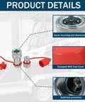 Three Eighths NPT Ag Hydraulic Quick Connect Coupler ISO 5675 Poppet Pioneer Style with dust caps, detailed view