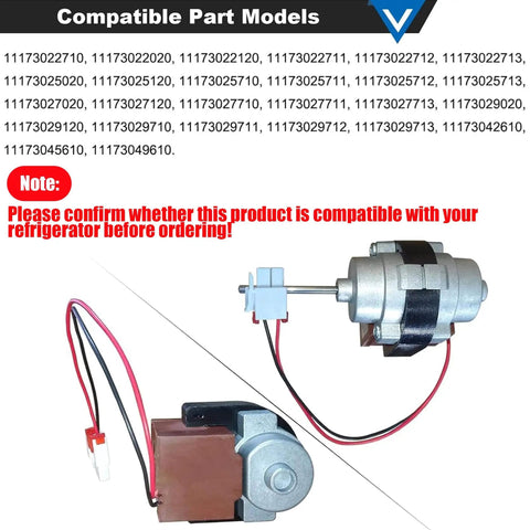 Refrigerator Evaporator Fan Motor 3015924900 D4612AAA36 DC 13V Replacement Easy Install, shows motor and wiring components