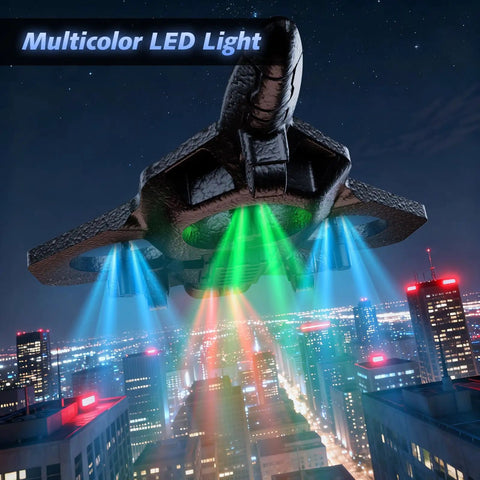 Foam RC Airplane With Dazzling LED Lights For Night Missions 360 Degree Flips And Headless Mode Easy To Fly