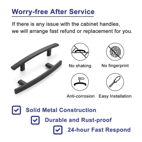 Snag These Tough Matte Black Cabinet Pulls Curved Look 3 Inch Hole Centers 10 Pack Solid Metal Drawer Handles Rust Free Kitchen Furniture Grips With Screws, showing two handles.