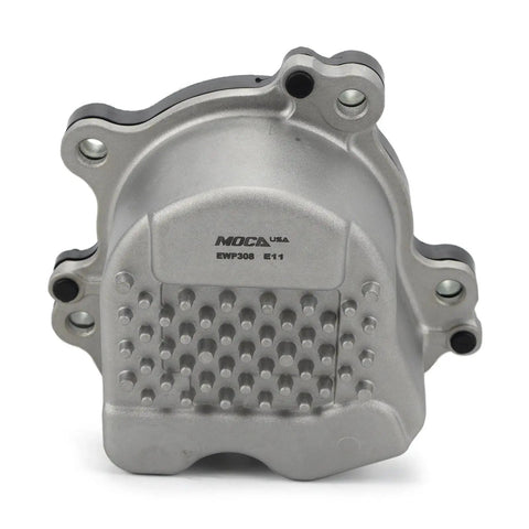 Electric Engine Water Pump With Thermostat Fits 13-18 Lexus ES300h 13-18 Toyota Avalon And 12-17 Camry 2.5L showing detailed metal underside.