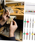 30 Piece Tungsten PCB Drill Bit Set for Hand Drill and Jewelry Making, shown with tools and close-ups of bits