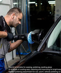 Person using 7 Inch Buffing And Polishing Pad Kit With Five Waffle Foam Pads, One Wool Pad And M14 Threaded Backing Plate For Polisher Grip.