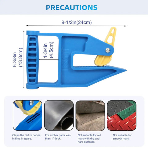 Heavy Duty Mat Grippers Pair For Easy Rubber Mat Moving Anti Slip Teeth And Reinforced Jaws Lock Mats Tightly Back Saving Lift For Horse Stalls Gym Floors Barns And Trailers Keeps Thick Mats From Slipping, blue clamp with 24cm dimensions