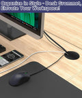 2 Inch Desk Grommet And Cable Grommet Kit Black 10 Pack With 2 Inch Hole Saw organizing cables on an office desk