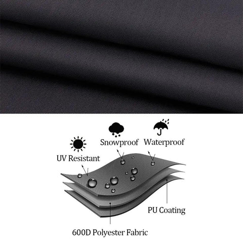 Heavy Duty Waterproof Patio Swing Seat Cover material showing durable 600D polyester fabric with UV resistant and waterproof properties.