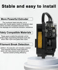 Side view of X1 Extruder Unit with Hardened Steel Dual Gears for X1 X1C X1 Carbon 3D Printers, showing gear details.