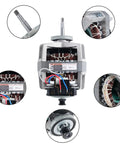 Top Drawer Dryer Drive Motor Replacement Fits Samsung Lineup Heavy Duty DC31 00055G showcasing motor design and wiring details.