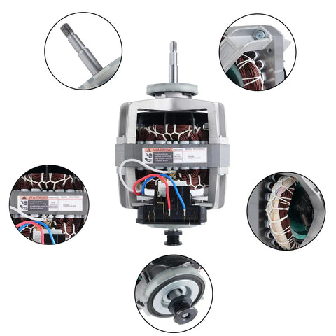Top Drawer Dryer Drive Motor Replacement Fits Samsung Lineup Heavy Duty DC31 00055G showcasing motor design and wiring details.