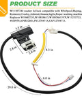 2026 Upgraded Washer Lid Lock Switch 3 Wire Replacement Drop In Replacement Compatible With Whirlpool Kenmore Maytag Roper Washing Machines Replaces W10838613 W10838613VP W11253733 PS12704713 W10682535 W11307244 Techecook 29 in wiring harness
