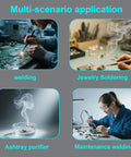 Multi-scenario use of Dual Fan Soldering Fume Extractor With H13 HEPA Filter, 3200 RPM Smoke Absorber in different settings