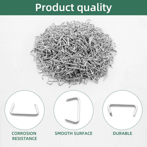 Pile of 1000 Pieces Three Quarters Inch Galvanized Hog Rings For Upholstery, Auto, Fencing, Bagging with corrosion resistance