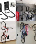 Heavy Duty Bike Hooks PVC Coated Wall Mount Hangers For Mountain Road Hybrid And Folding Bikes Vertical Bicycle Storage Rack 2 Pack Black Sturdy Steel EVA Foam Protected Easy Install