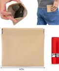 Small portable makeup bag and lipstick, part of a Four Pack Small Makeup Bags For Purse And Travel, Mini Portable Cosmetic Bags For Women.