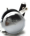 Front view of Blue Heaven BH L80 Hi Lo Saltwater Jigging Reel For Big Game Angling Five Point Nine To One Gear Ratio Forty Four And A Half Inches Retrieve L Shape Drag Lever Pro Grade Heavy Duty Offshore Tuna Jigging Gear