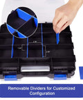 Double Side 34 Compartment Small Parts Organizer Box With Removable Dividers For Screws Nuts Bolts Nails Hardware Tools And Craft Supplies Heavy Duty Storage Case Ideal For Home Garage Workshop Two Pack with hand adjusting dividers