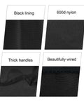 Close-up of Heavy Duty Waterproof Anti Static Nylon Dust Cover material details, showing black lining, 600D nylon, thick handles, and wiring.