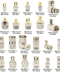 22 Piece SMA To BNC UHF Antenna Adapter Kit For Ham Radio CB Radio Scanner And SDR Coaxial RF Connectors in grid layout