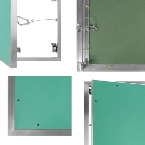 A Total Game Changer For Renos Rock Solid 16 By 16 Aluminum Wall Access Panel For Drywall showing latch and secure tether.