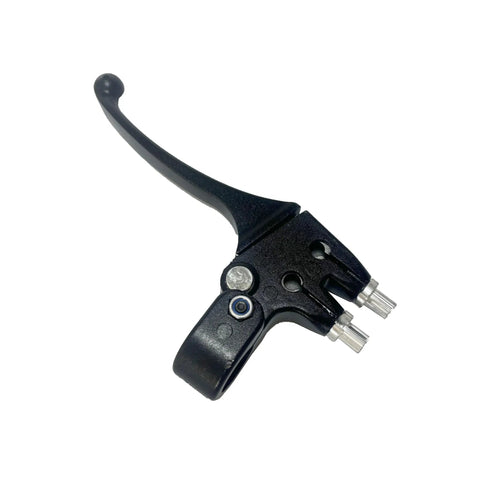 Dual Brake Lever For Cantilever Or Caliper Brakes, 129mm handle, fits seven eighths inch bars, aluminum and steel, black finish