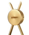 Detail of Alby 2-Light Wall Sconce in brushed brass, showing mounting bracket for upward or downward installation.