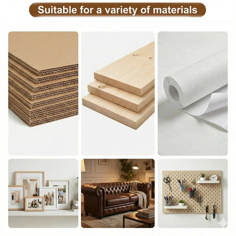 Image showcasing materials suitable for Heavy Duty Upholstery Tacks 20 Piece Pack Silver Flat Head Furniture Nails.