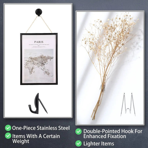 Go To 20 Piece Metal Hook Set For Fabric Panel Cubicles And Walls with double pointed hooks hanging frame and dried flowers
