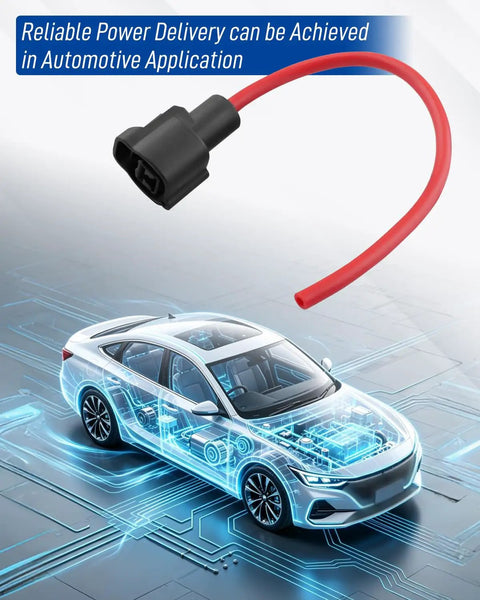Premium Heavy Duty One Pin Pigtail Plug Harness With 10 Awg Wire For C62B1 Ce1017BF Ket Mg640 Connectors close-up view.