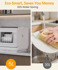 Top Tier Portable Countertop Dishwasher For Apartments And Dorms Featuring Plug And Play Setup, 5L capacity, reducing handwashing.