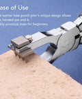 Angled Leather Hole Punch Pliers With Double Lever, High Hardness Stainless Steel, Comfortable One Hand Operation for DIY crafting