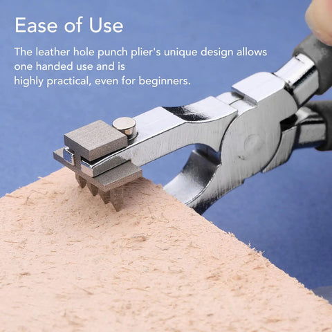 Angled Leather Hole Punch Pliers With Double Lever, High Hardness Stainless Steel, Comfortable One Hand Operation for DIY crafting