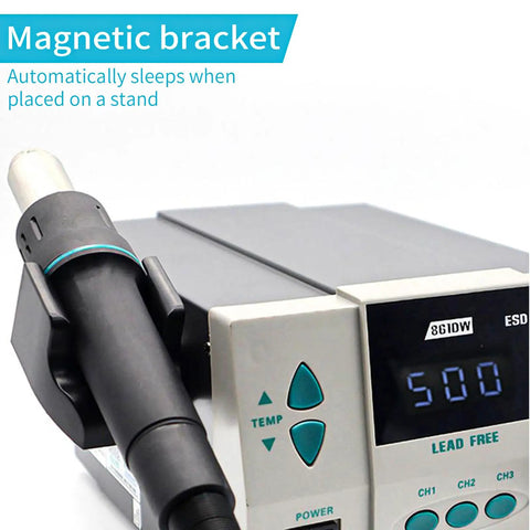 Hot Air Rework Station With Digital Display And Sleep Mode, 110V 1000W, 7 Nozzles, Adjustable Temperature, Desoldering Gun, BGA Pro Grade