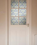 Self-Adhesive Privacy Glass Window Film In Minster/Iris Pattern, 17 X 78 Inch Roll applied on glass door panels