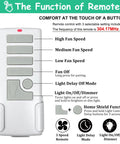 Ceiling Fan Remote Control and Receiver Kit Replacement for Harbor Breeze Hunter Hampton Bay 3 Speed with controls visible