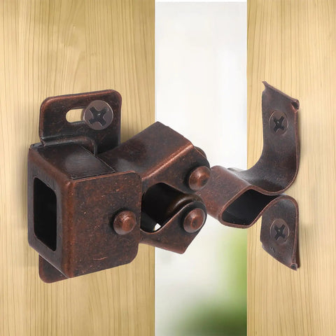 Double Ball Catch Cabinet Door Latches Set With Heavy Duty Iron Hardware And Strong Locking Mechanism For Furniture And Closet Doors