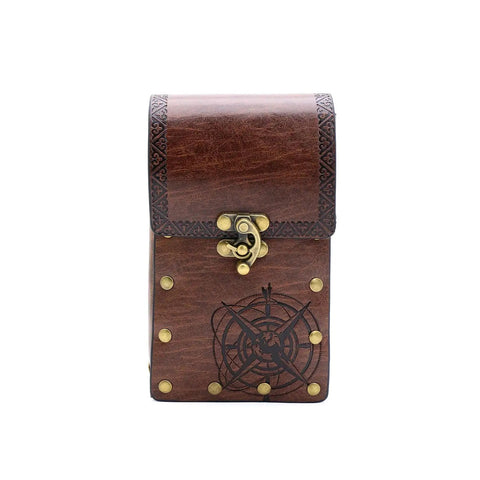 Badass Vintage Medieval Cosplay Belt For Men With Embossed Pu Leather Strap And Easy Adjust Buckle That Fits Snug And Looks Cool For Festivals Parties And Stage Wear in brown leather with decorative design.