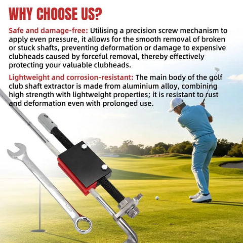Three Size Adjustable Golf Shaft Puller And Club Shaft Extractor For Steel And Graphite Golf Clubs 8.5mm 9.5mm 10.5mm Fits