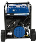 Heavy Duty Portable Generator Serving Up 18000 Running Watts And 27000 Peak Surge Power With Dual Gas Propane Engine rear view with engine and wheels.