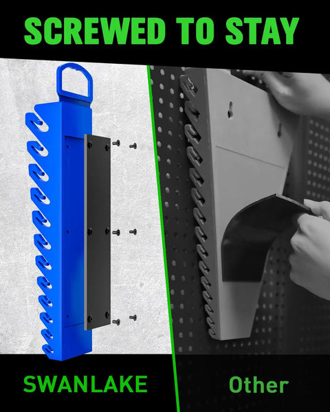 Heavy Duty Magnetic Wrench Rack Snaps Right Onto Your Toolbox To Keep Metric And Sae Combination Ratchets Locked In Tight Across Twenty Four Universal Slots So You Can Knock Out Any Job From Your Crew Cab Or Workshop Rig
