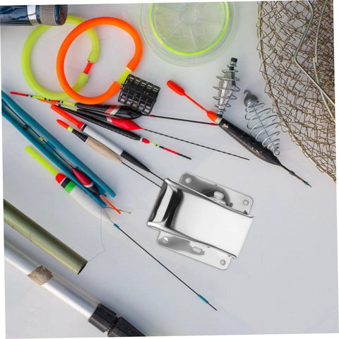 Anneome stainless steel fish cleaning clamp, front view, chrome finish, provides secure grip during cleaning