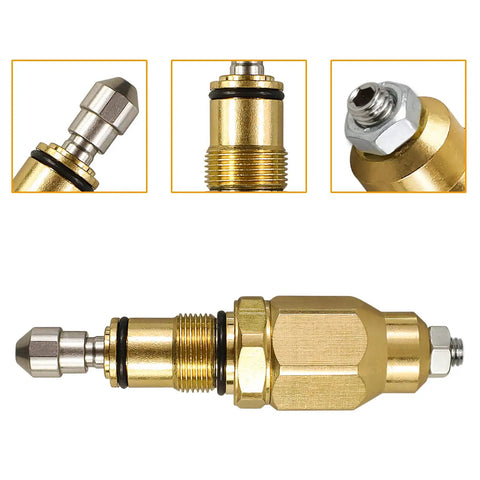 Pressure Washer Pump Unloader Valve Rebuild Kit For RMV RMW SRMW Series, brass components and assembly details.