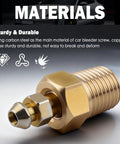 Heavy Duty Four Piece Brake Bleeder Screw Kit With NPT Copper Bases To Pump Back That Pedal Feel And Restore Snappy Stopping Power For Slick Daily Driving Repairs, featuring a durable carbon steel bleeder screw.