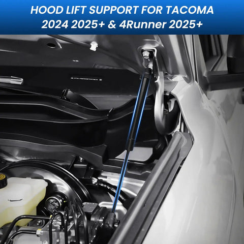 Toyota Hood Struts For Tacoma 2024 2025 2026 And 4Runner 2025 2026 No Drill Hood Lift Support installation detail inside car hood