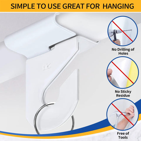 Drop Ceiling Hooks For Hanging, 10 Pairs Aluminum Alloy Ceiling Tile Clips, no drilling or sticky residue, easy slide lock.