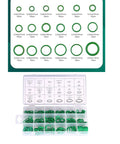 Front view of Amazon Rubber O-ring Kit, 270-piece metric assortment in green storage box for automotive and plumbing repair