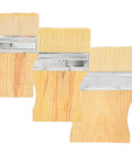 3 Piece Flat Paddle Paint Brush Set With Yang Wood Handles, Natural Bristle Wood Stain Brushes for Acrylic, Oil, Wall Painting