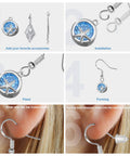 Sterling Silver Earring Hooks Set For DIY Jewelry Making, 60 Pairs, 120 Pieces, with silicone back, installation guide