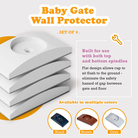Wall Guard For Baby Gates And Pet Gates Made In USA Indoor Kid Safe Wall Protector For Pressure Mounted Gates Keeps Walls From Scratches And Dings White Finish shown in stack, available in multiple colors